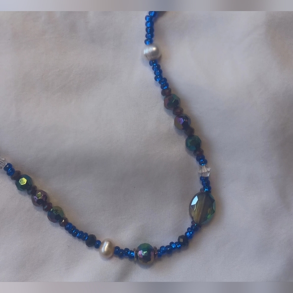 🍧🌈Stunning Handcrafted Beaded Opera Length Necklace 40" W/2" Extender"🦋 - Picture 4 of 4